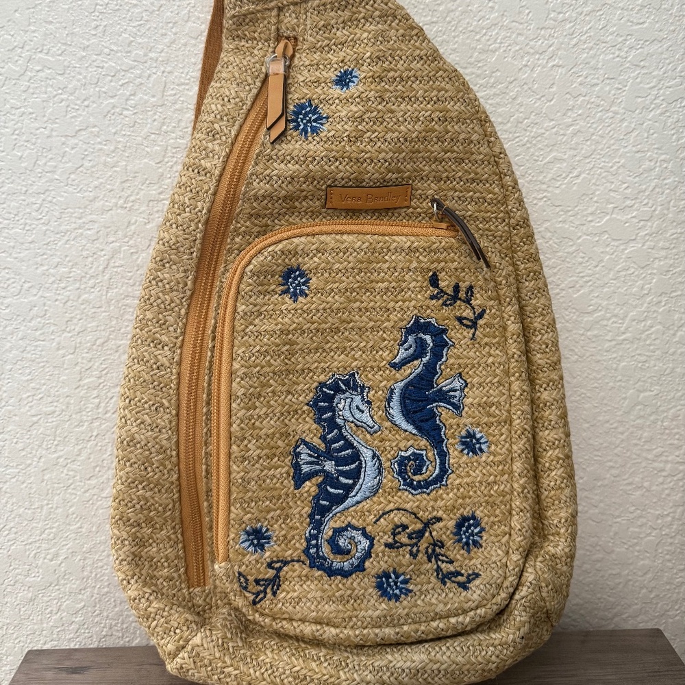 Vera Bradley straw sling bag